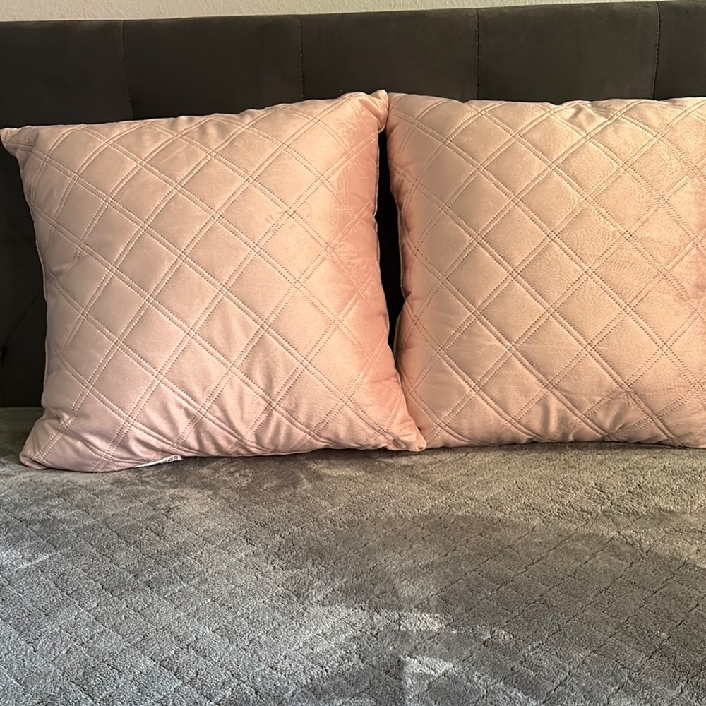 Plush Pink Quilted Pillows for Bedding